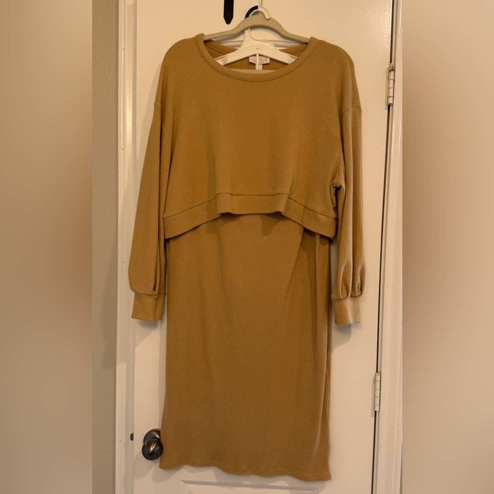 Isabel Maternity Ribbed Layered Sweater Set